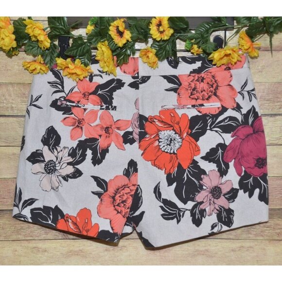 Ann Taylor Devin City Shorts Size 8 Colorful Floral Casual Summer Cotton Stretch - Picture 4 of 8